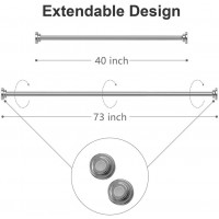 Custom Amazon Stainless Steel Adjustable 40-73inch Telescopic Shower Rod