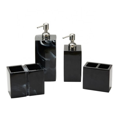 Hotel fashion 4 pieces polyresin bathroom and toilet set